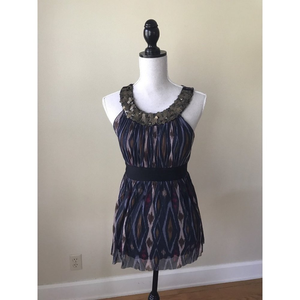 WESTON WEAR Anthropologie Mesh Tunic Top W/ Gold S